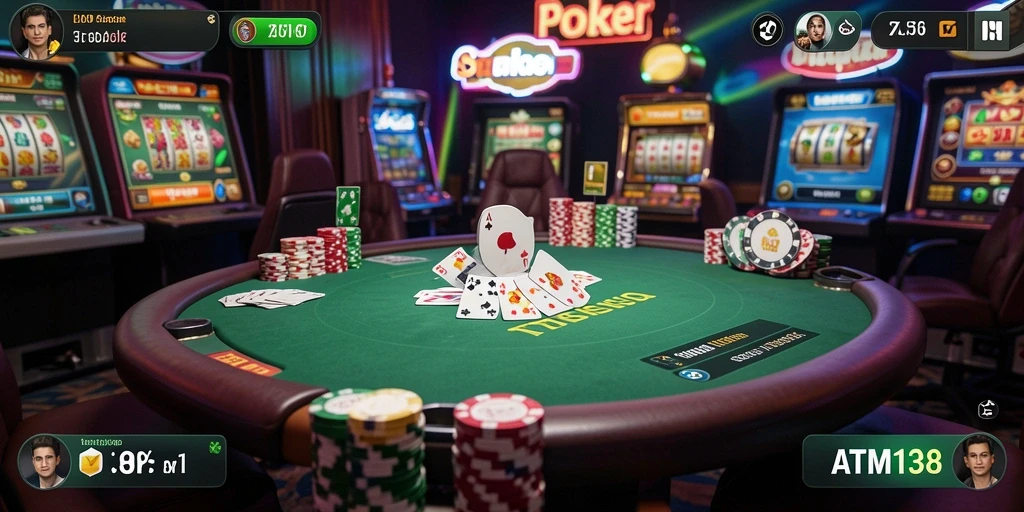 Tampilan gameplay seru dalam aplikasi Poker ATM138.