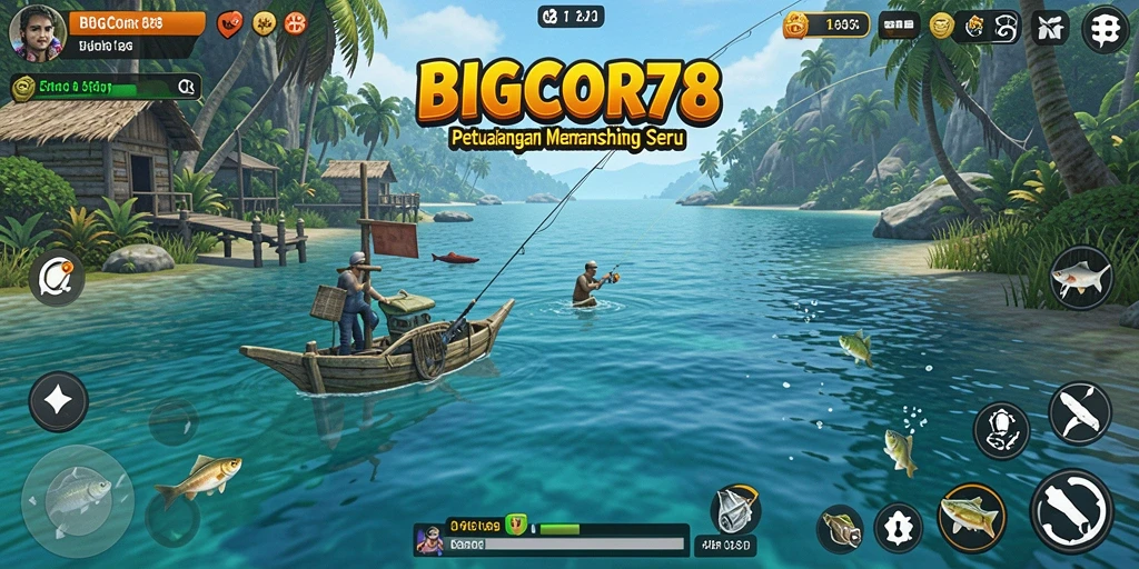 Tampilan gameplay memancing yang menakjubkan dan seru di BIGCOR78.