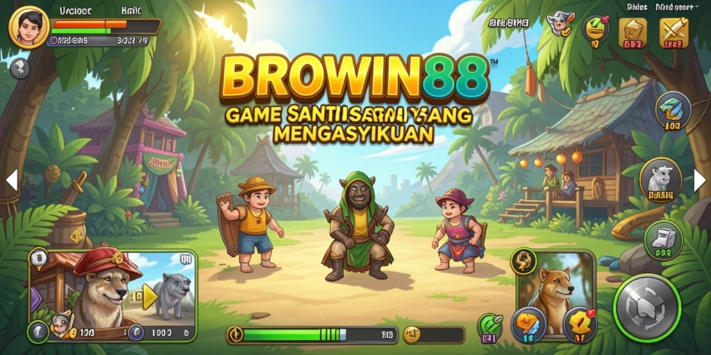 Tampilan screenshot BROWIN88 menunjukkan grafis permainan yang cerah dan menarik.