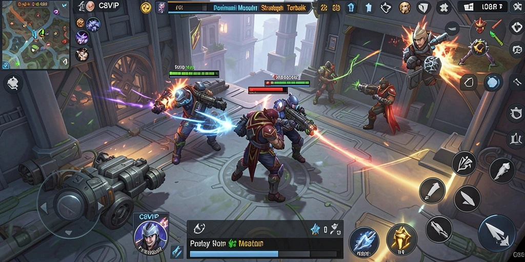 Screenshot C8VIP menampilkan pertempuran strategis yang seru.