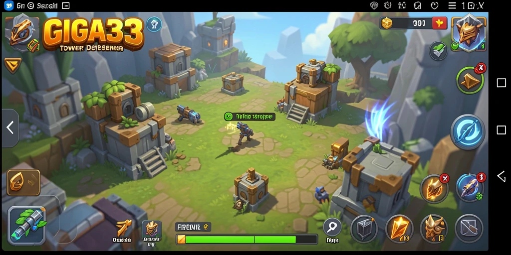 Tampilan menawan dari gameplay Tower Defense GIGA33.
