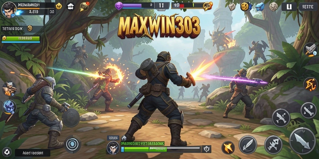 Tangkapan layar menampilkan aksi seru dalam gameplay ARPG MAXWIN303.